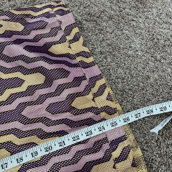 $325 Tory Burch STEPHANIE Silk Metallic Tunic Blouse Top Purple Gold 4 - Picture 12 of 13